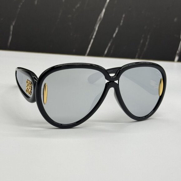 NEW LOEWE LW40132I 01C, LOEWE BLACK SILVER UNISEX SUNGLASSES LOEWE - Picture 8 of 11